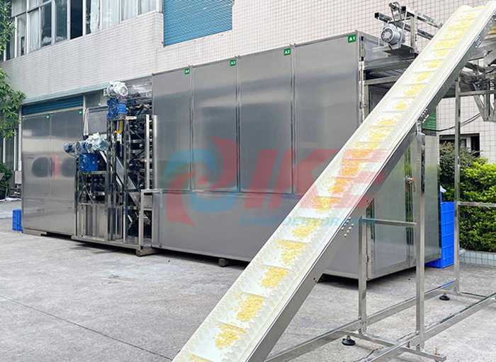 Assembly line conveyor belt food drying machine for beans, potato granules